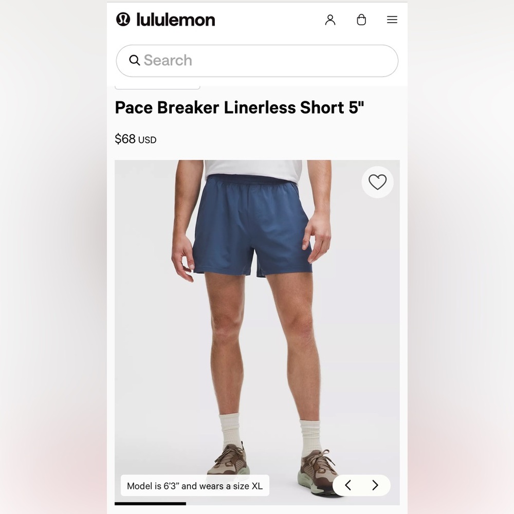 Men’s Lululemon Pace Breaker 5” shorts